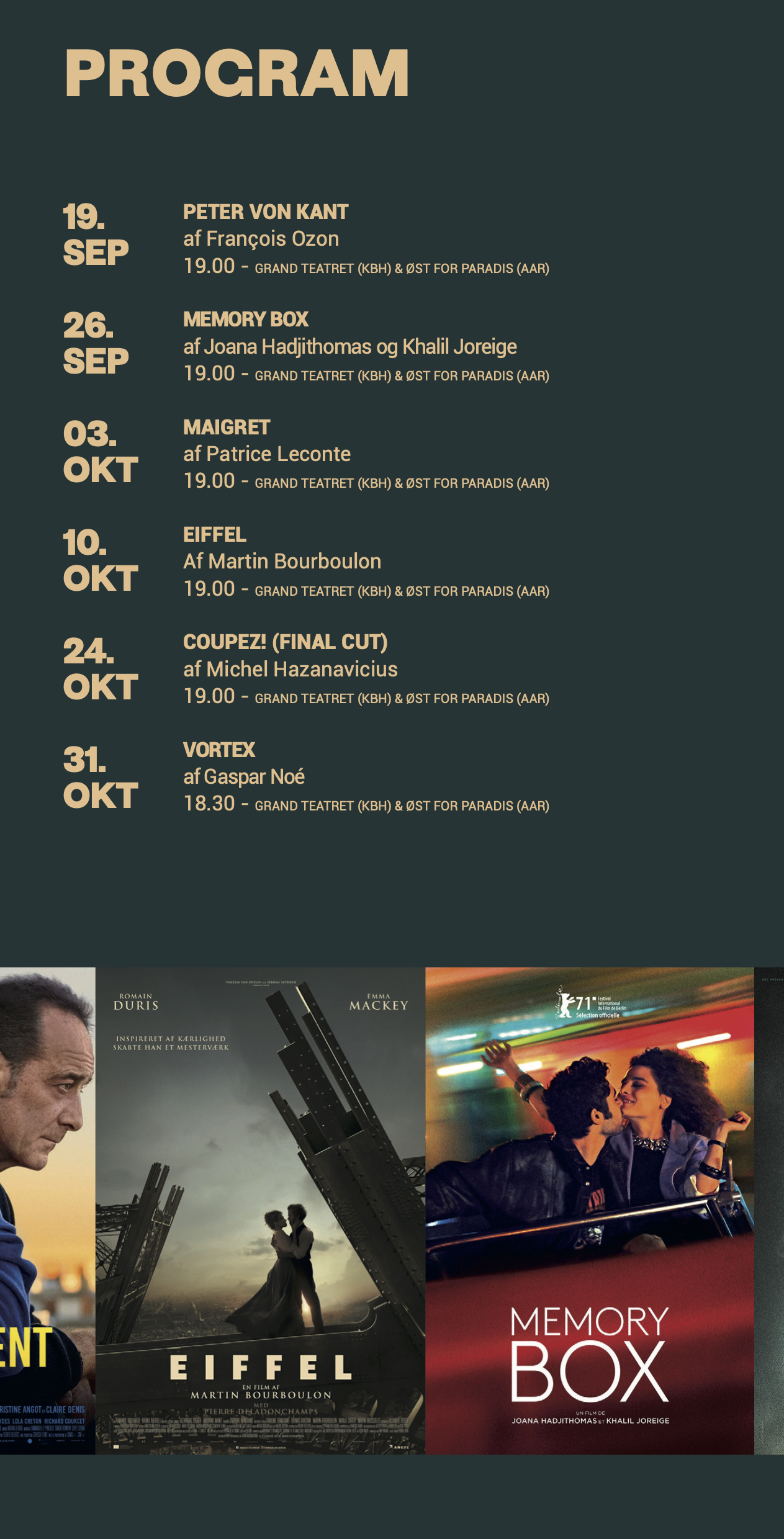 Franske Film Mandage efterår 2022 program